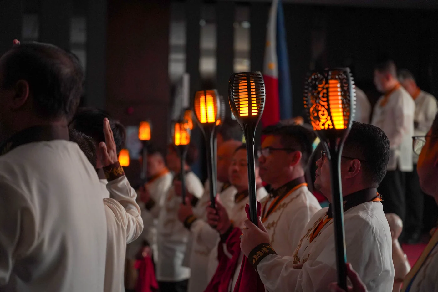 Ceremonial torch lights during the Knights of Rizal programme